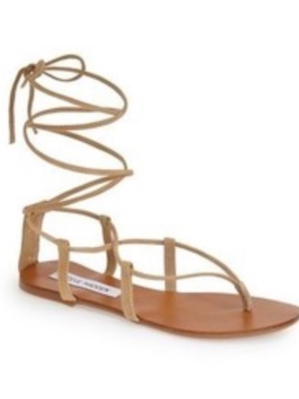 Steve Madden Werkit Ankle Wrap Gladiator Sandal Tan Suede SZ 7